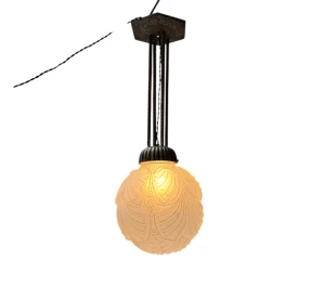 Art Deco Muller Frères Luneville Style Pendant Light, 1930s